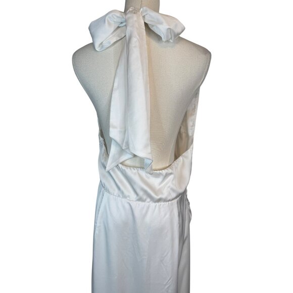 NWOT Show Me Your Mumu White XL Adele Halter Maxi Dress Satiny Polyester - Picture 11 of 16